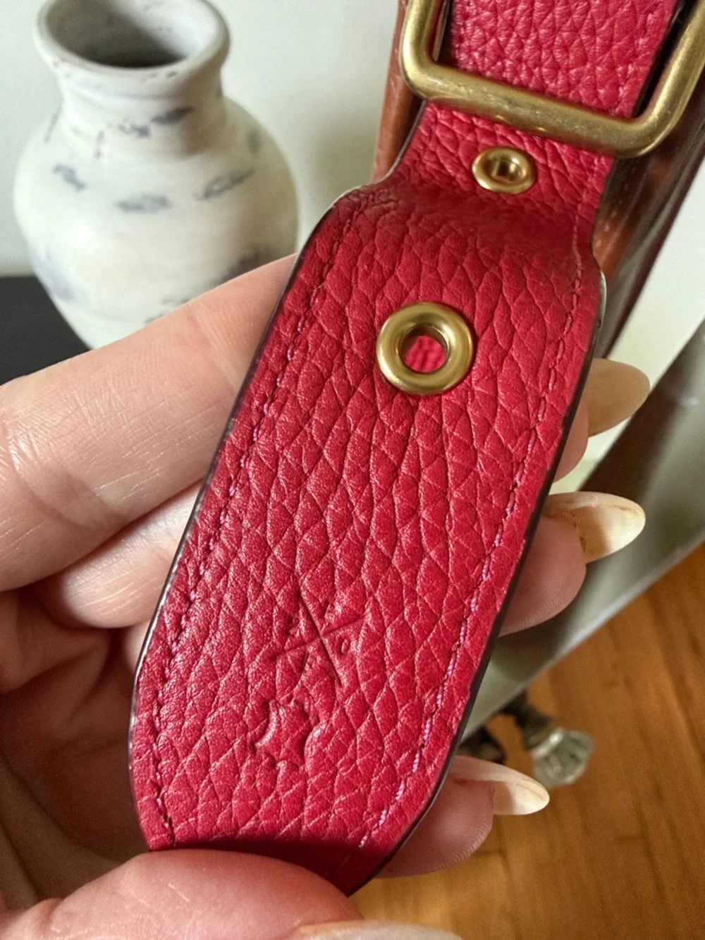 Coach Red Two-Tone Leather Shoulder Bag - Picture 9 of 9